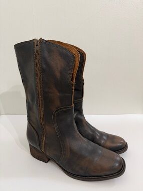 BORN Mosse Distressed Mid Calf Leather Boots Womens Size 10